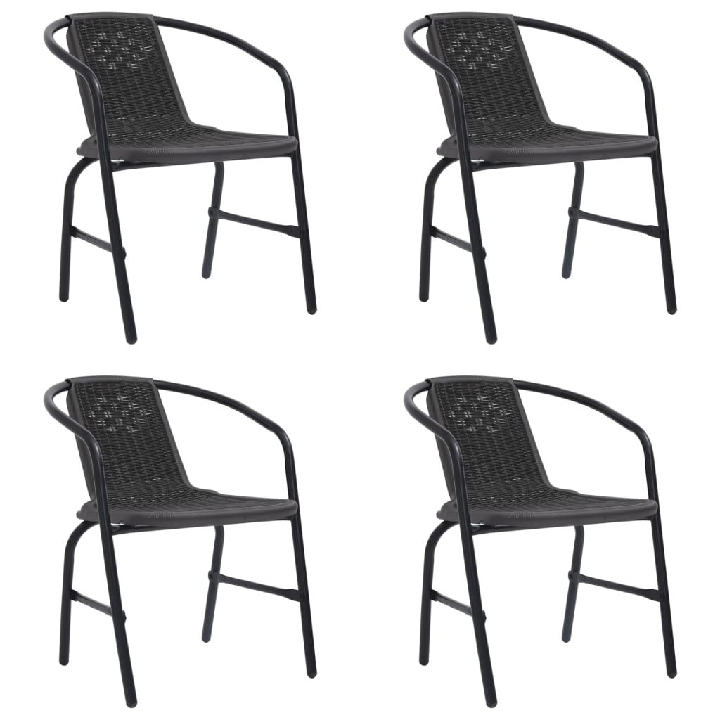 Garden Chairs 8 Pcs Plastic Rattan And Steel 110 Kg