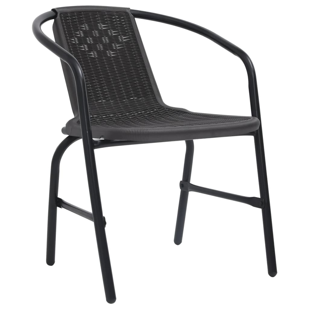 Garden Chairs 8 Pcs Plastic Rattan And Steel 110 Kg