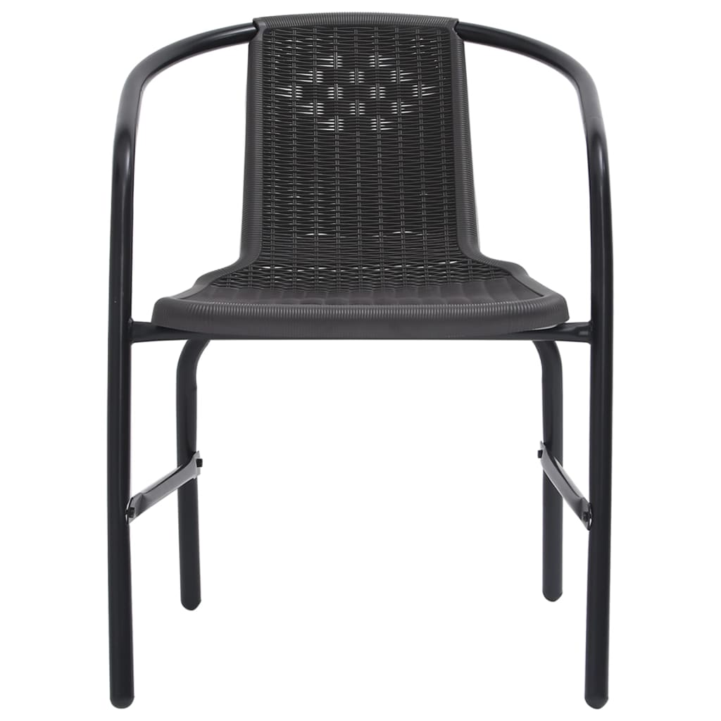 Garden Chairs 8 Pcs Plastic Rattan And Steel 110 Kg