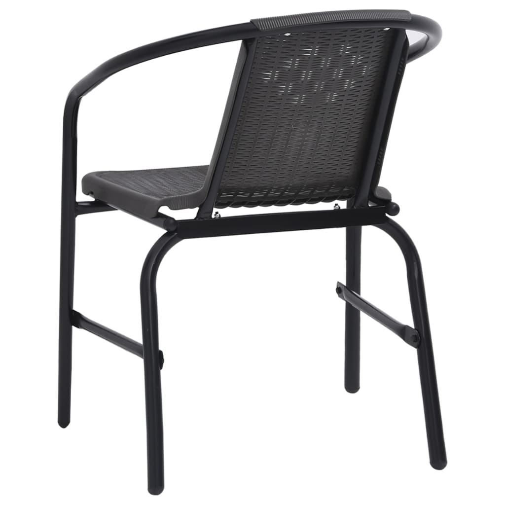 Garden Chairs 8 Pcs Plastic Rattan And Steel 110 Kg