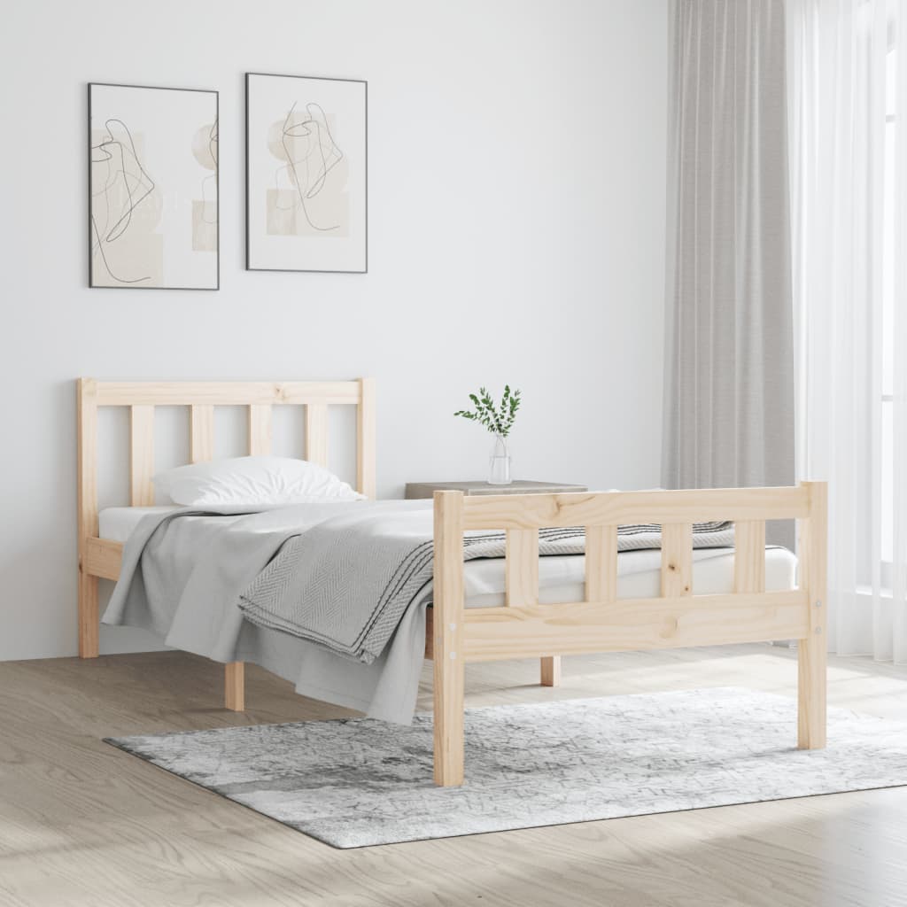 810661 Bed Frame Without Mattress Solid Wood