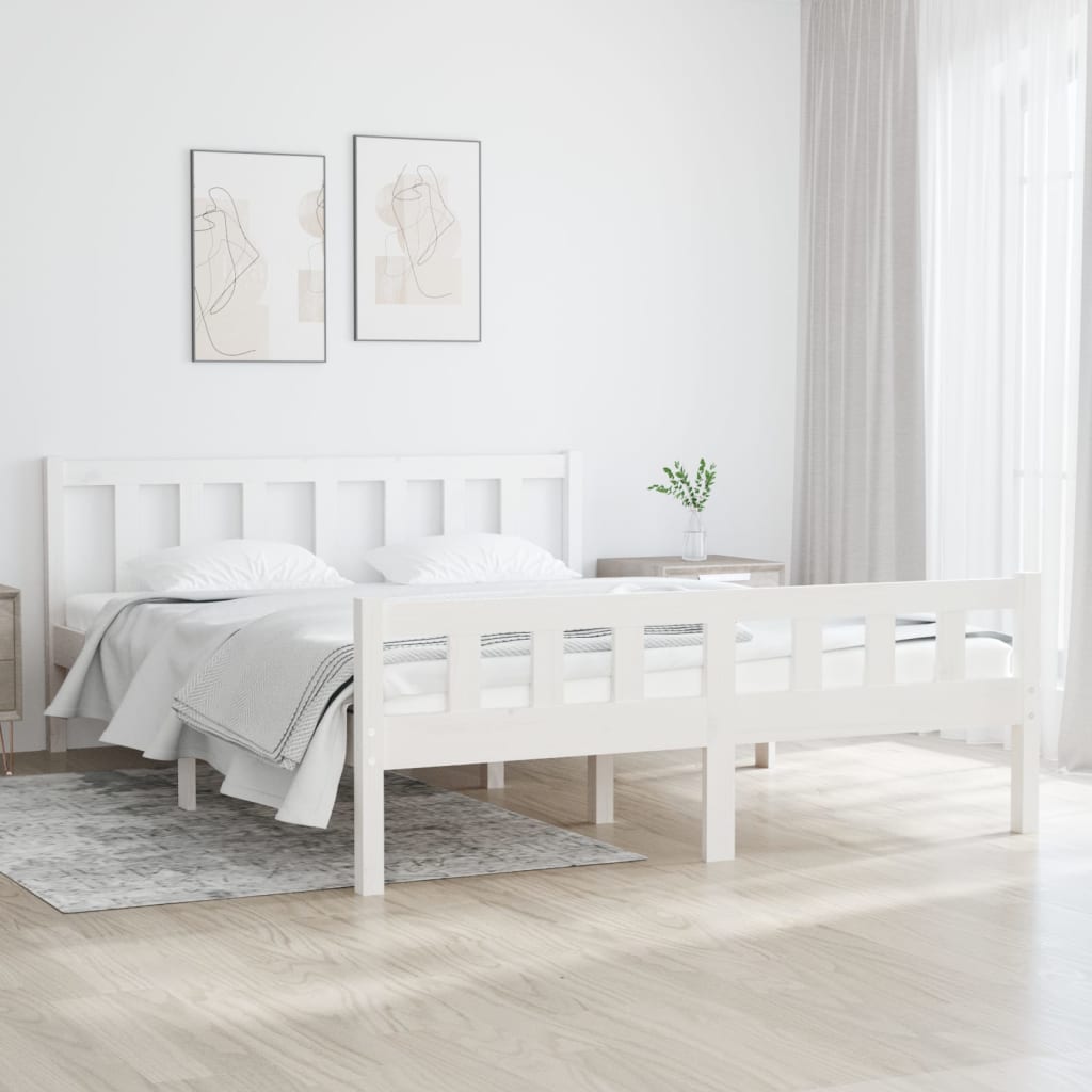 810661 Bed Frame Without Mattress Solid Wood