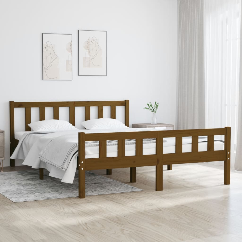 810661 Bed Frame Without Mattress Solid Wood