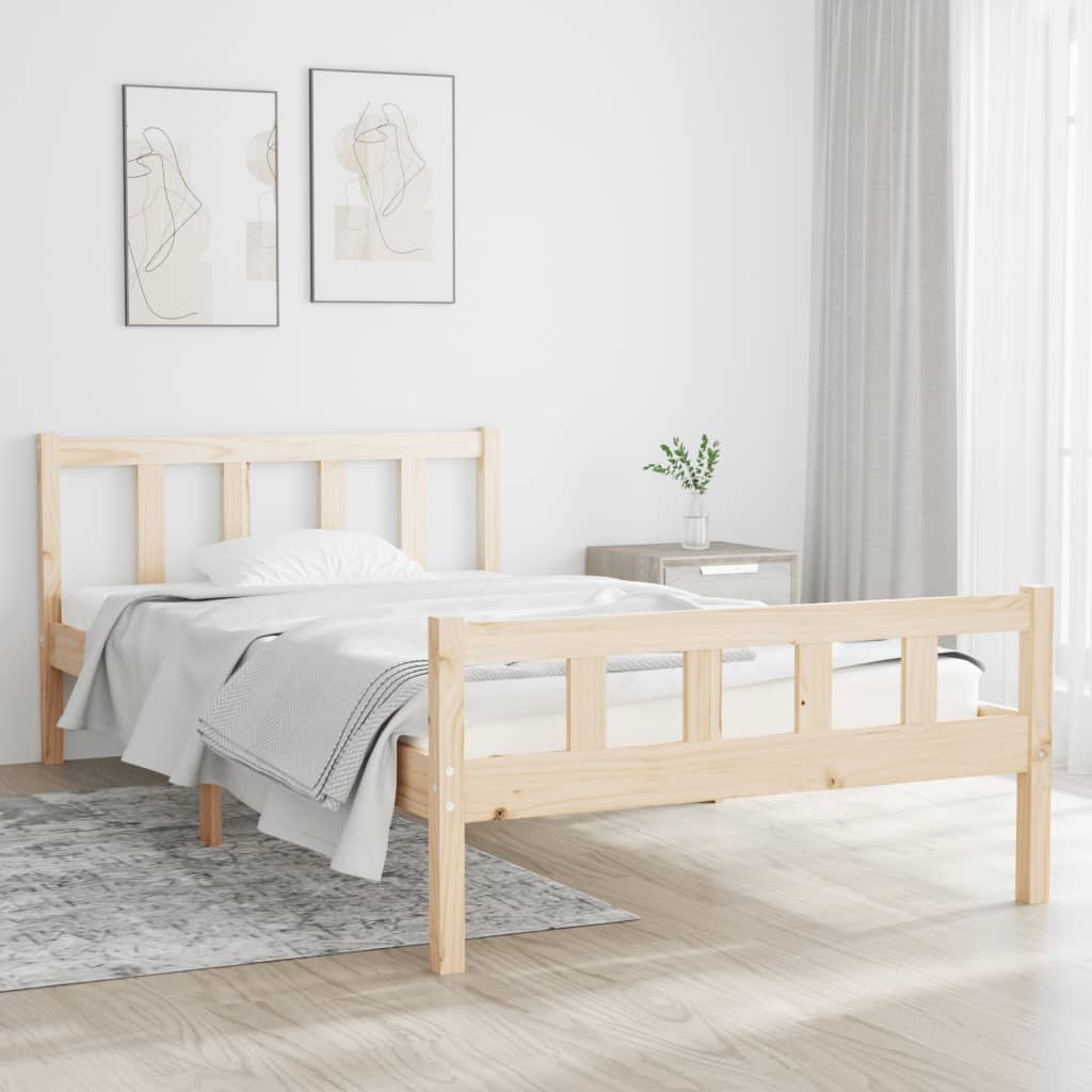 810661 Bed Frame Without Mattress Solid Wood