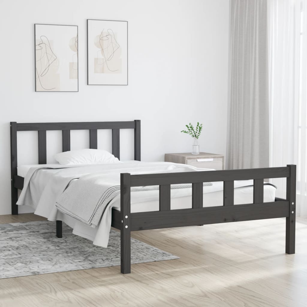 810661 Bed Frame Without Mattress Solid Wood