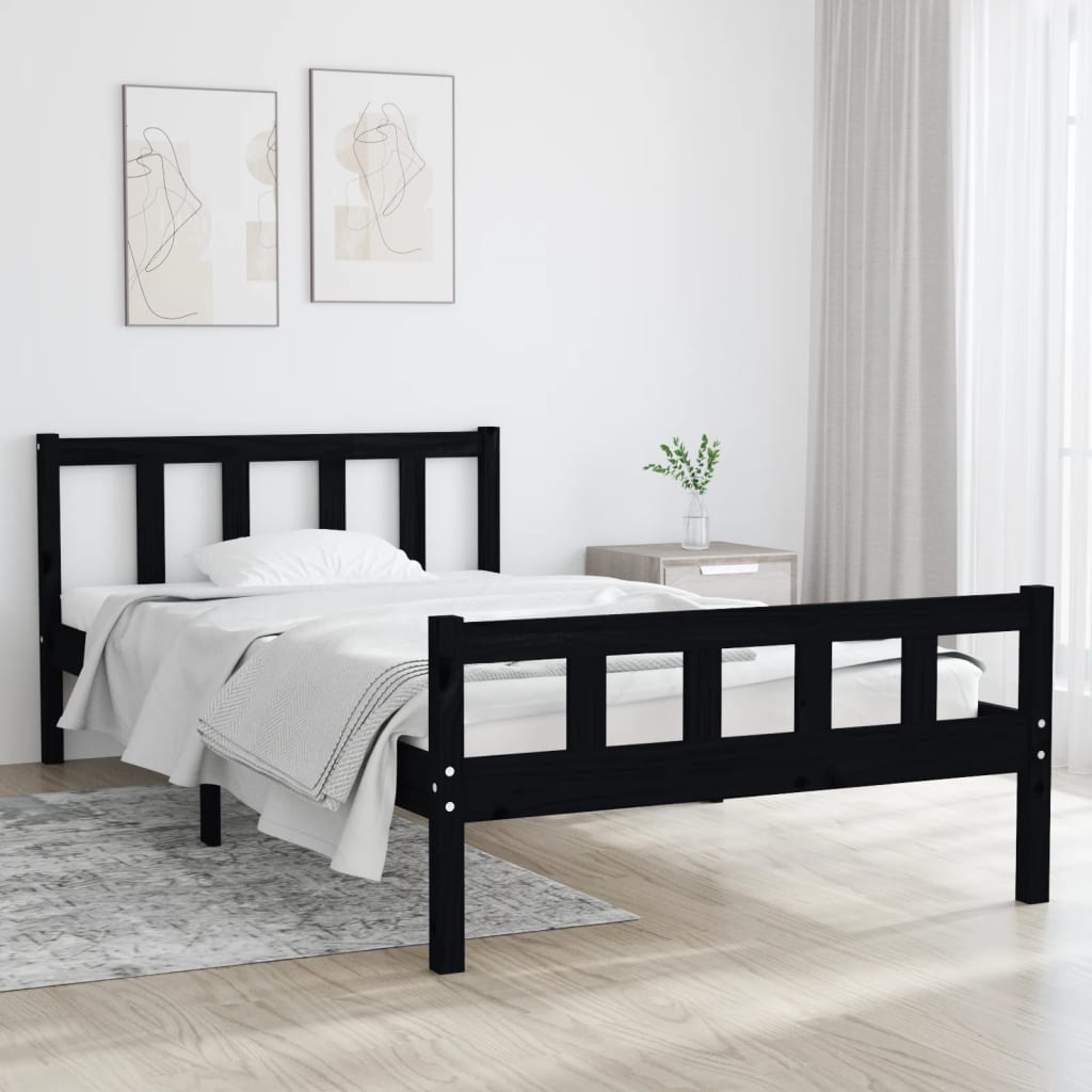 810661 Bed Frame Without Mattress Solid Wood