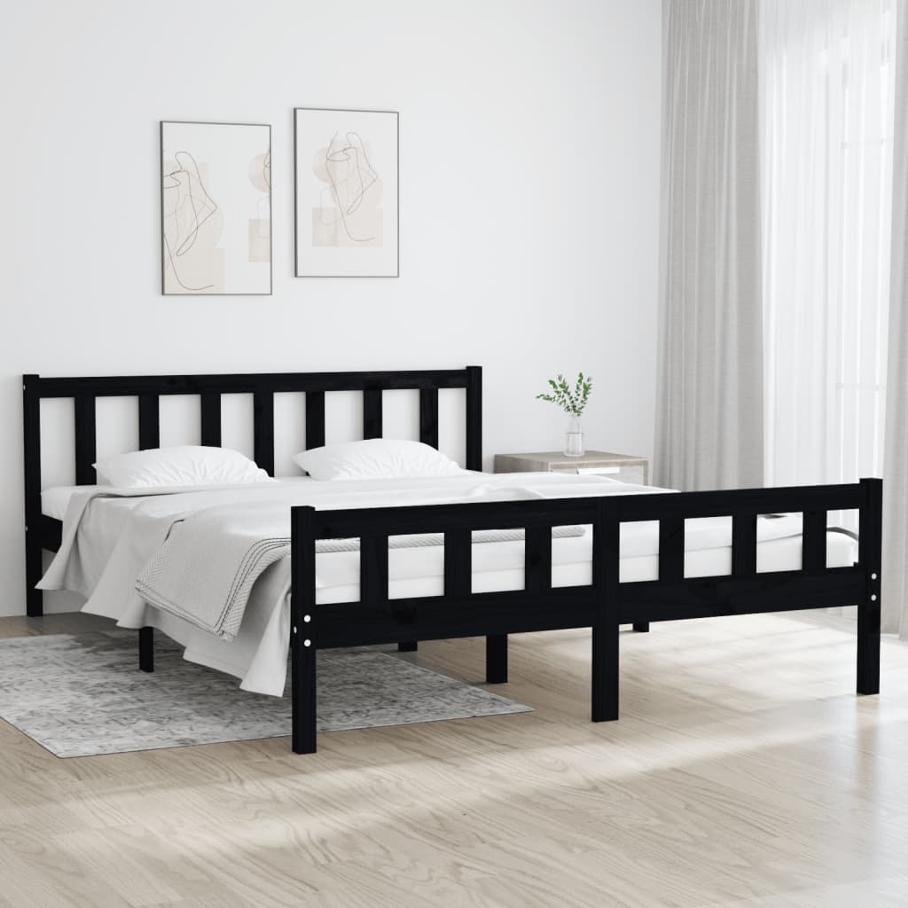 810661 Bed Frame Without Mattress Solid Wood