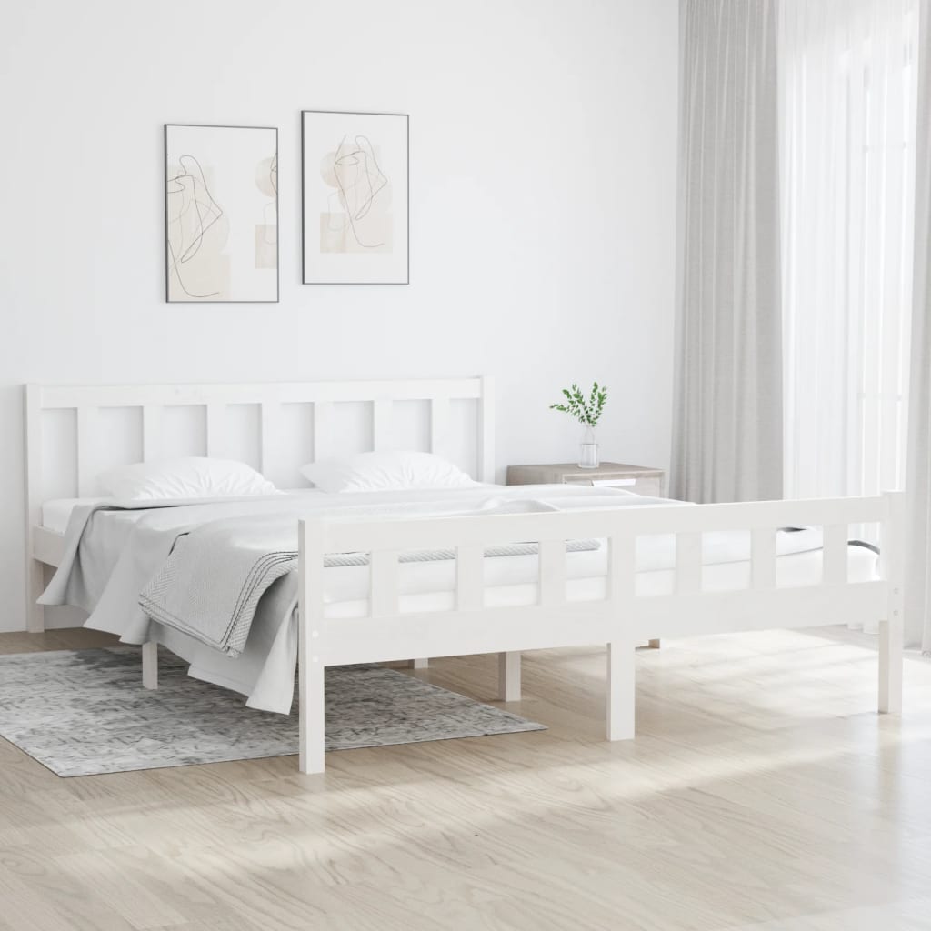 810661 Bed Frame Without Mattress Solid Wood