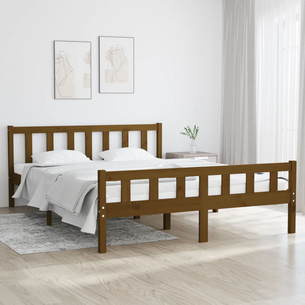 810661 Bed Frame Without Mattress Solid Wood