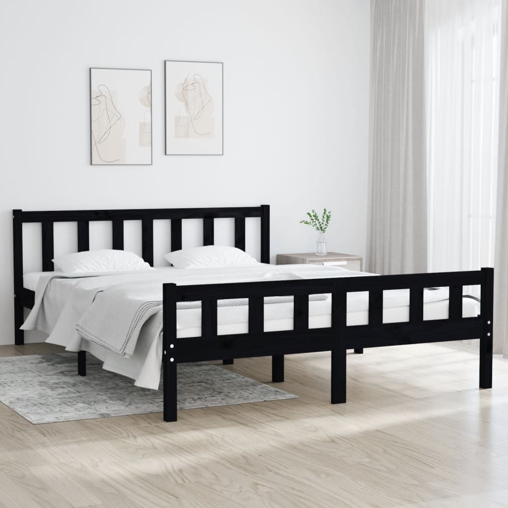 810661 Bed Frame Without Mattress Solid Wood