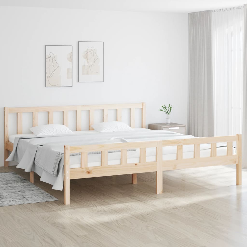 810661 Bed Frame Without Mattress Solid Wood