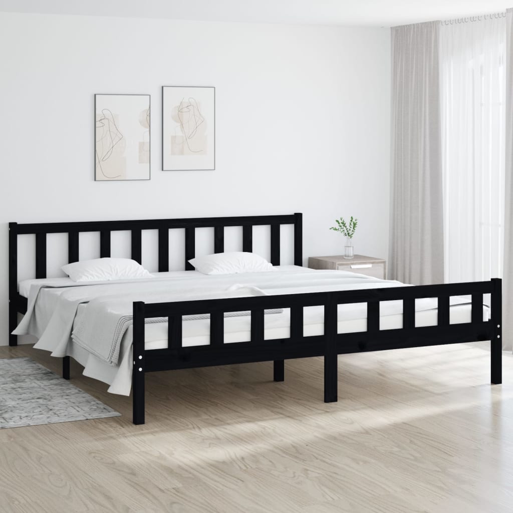 810661 Bed Frame Without Mattress Solid Wood