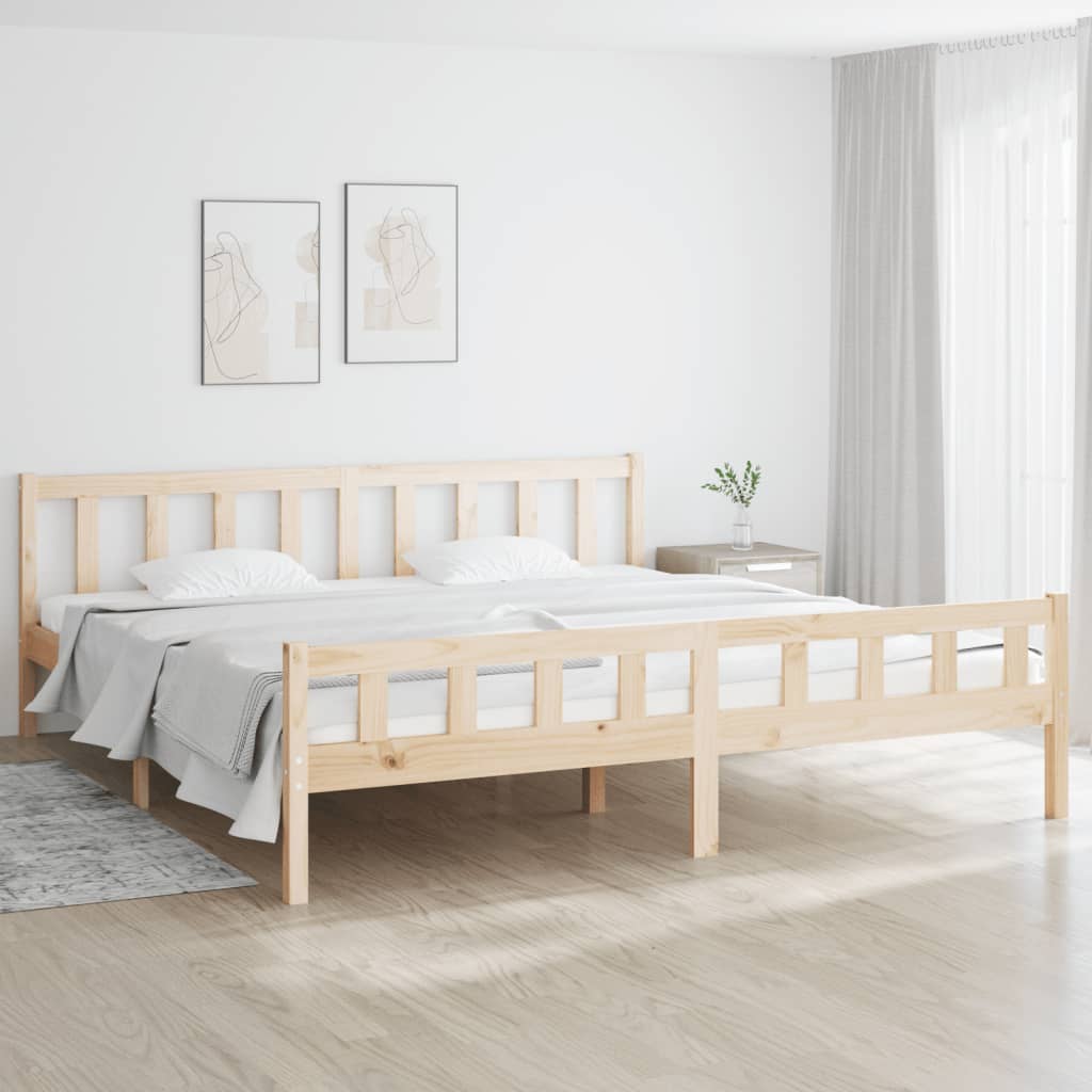 810661 Bed Frame Without Mattress Solid Wood