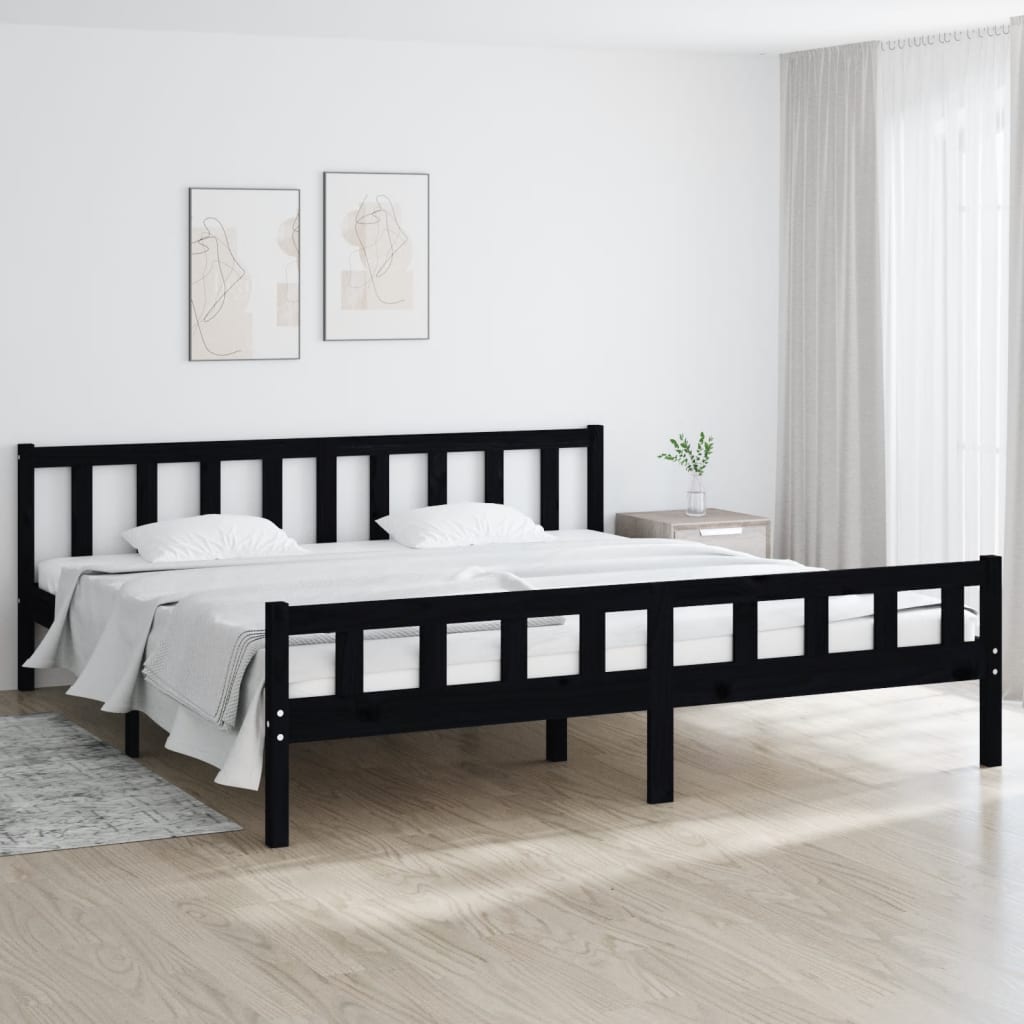 810661 Bed Frame Without Mattress Solid Wood