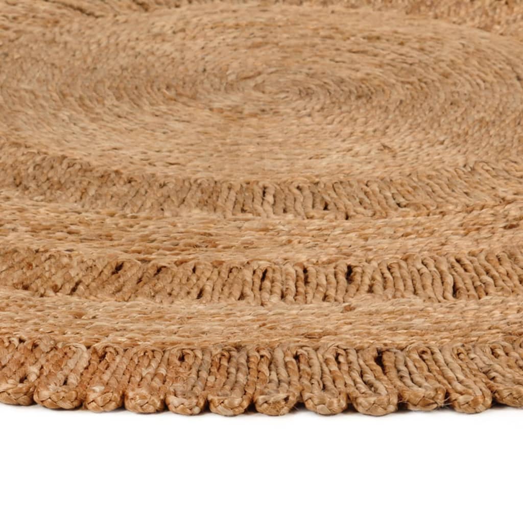 Area Rug Hand-Braided Jute Round