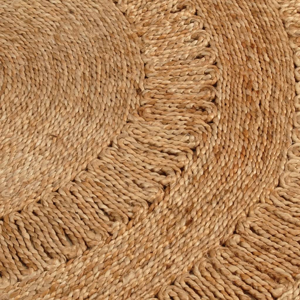 Area Rug Hand-Braided Jute Round