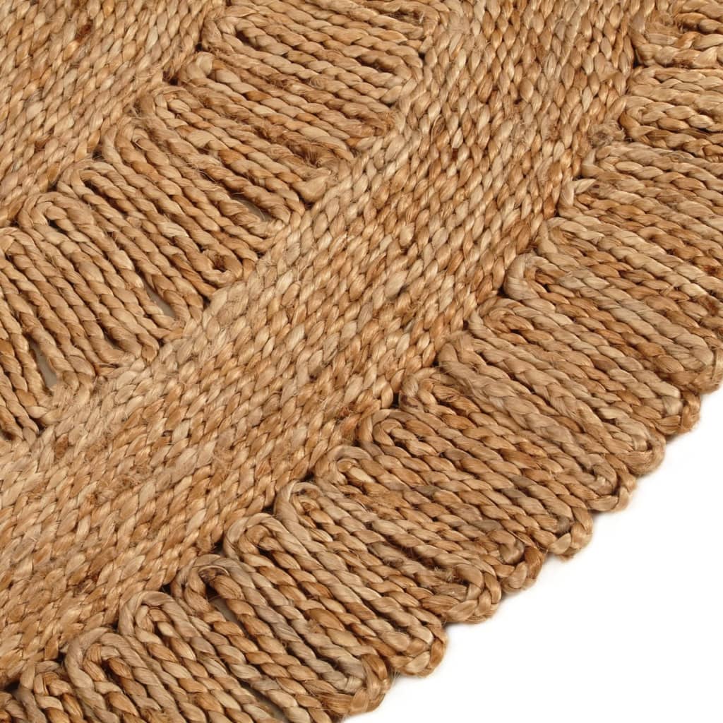 Area Rug Hand-Braided Jute Round