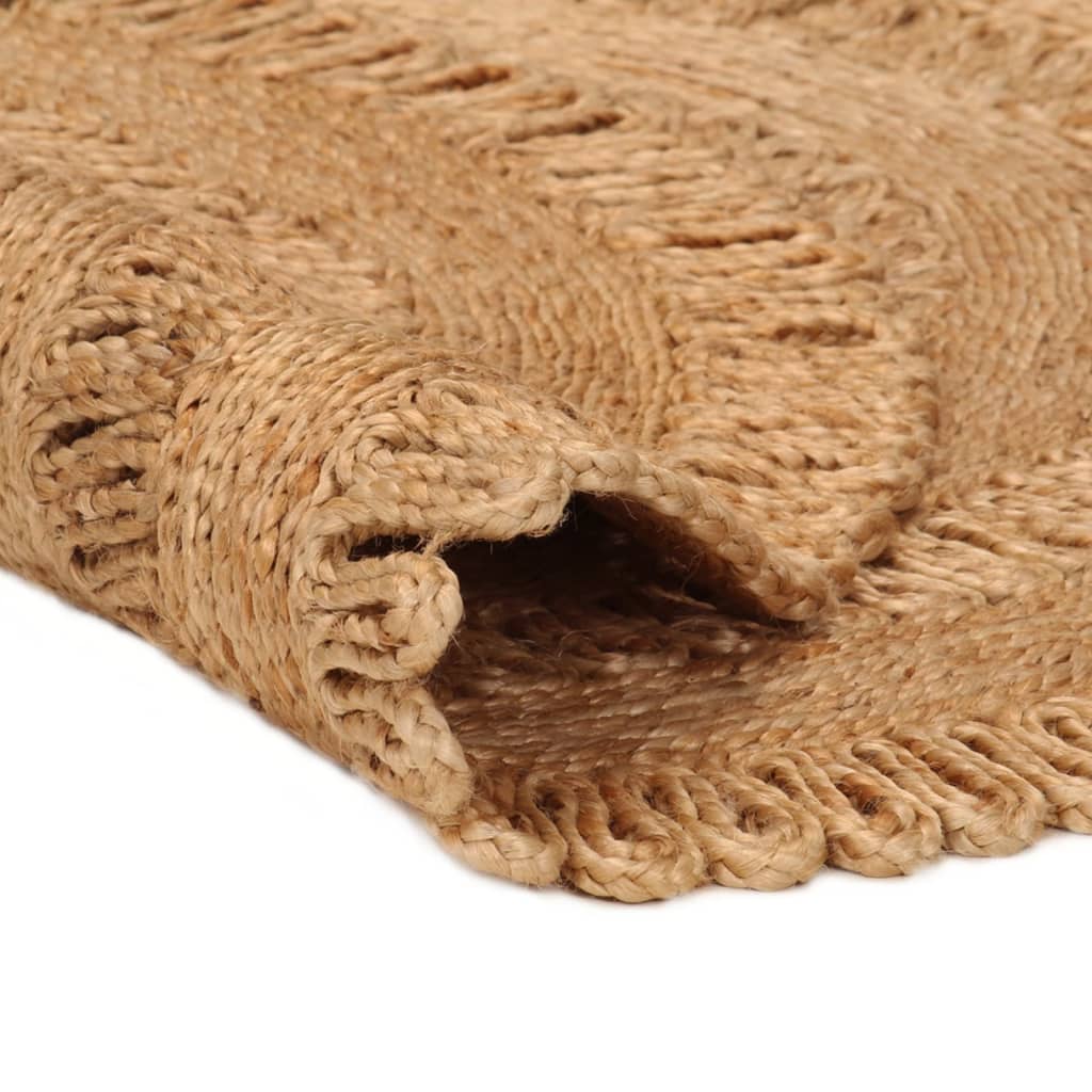 Area Rug Hand-Braided Jute Round