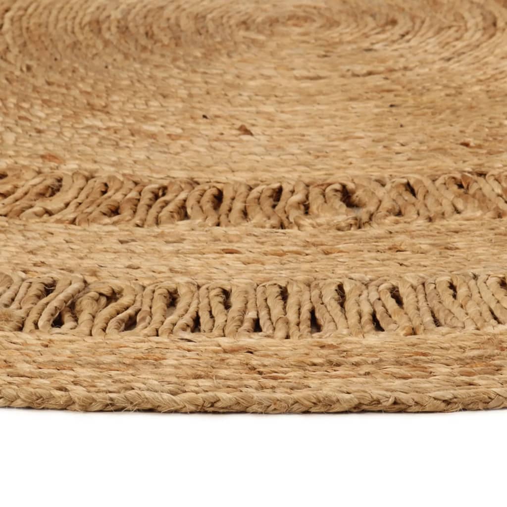 Area Rug Hand-Braided Jute Round