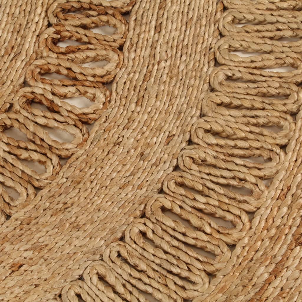 Area Rug Hand-Braided Jute Round