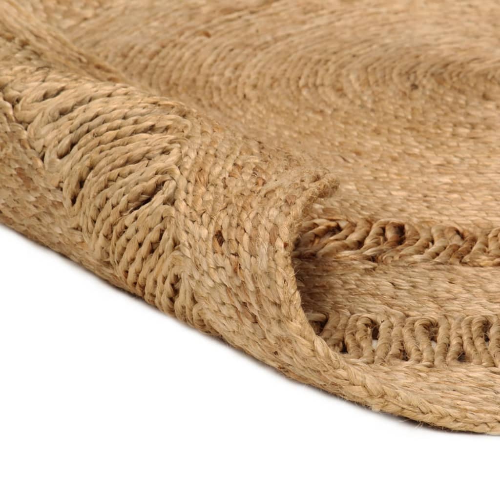 Area Rug Hand-Braided Jute Round