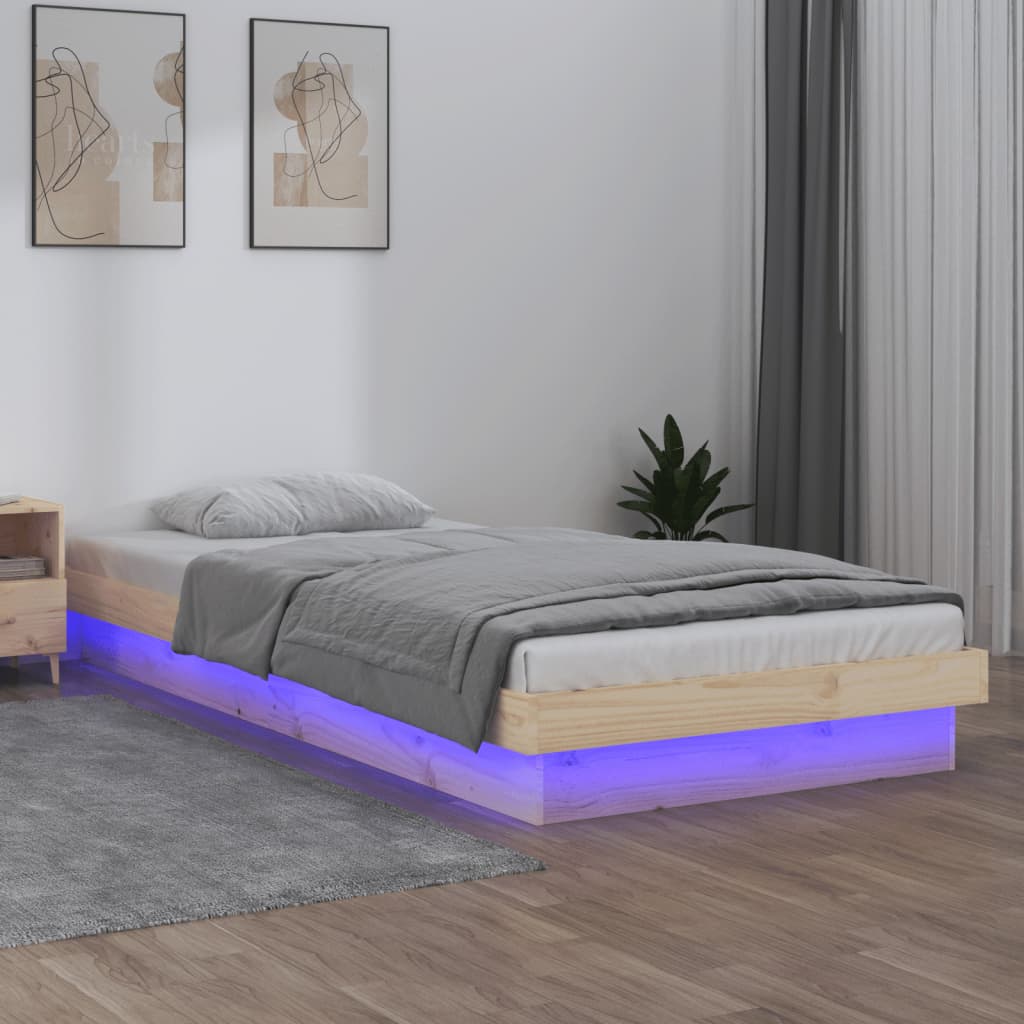 Led Bed Frame Without Mattress Solid Wood