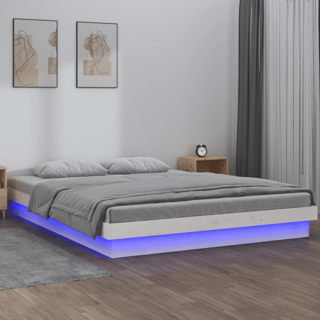 Led Bed Frame Without Mattress Solid Wood