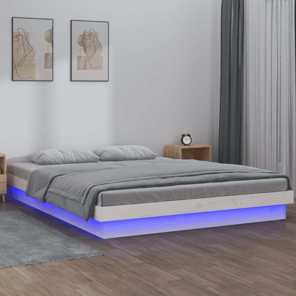 Led Bed Frame Without Mattress Solid Wood