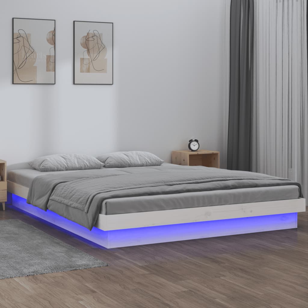 Led Bed Frame Without Mattress Solid Wood