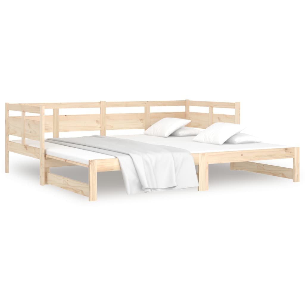 Pull-Out Day Bed Without Mattress Solid Wood Pine 2X(90X200) Cm