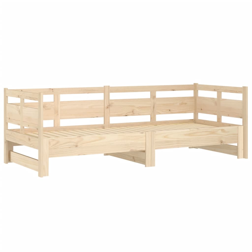Pull-Out Day Bed Without Mattress Solid Wood Pine 2X(90X200) Cm