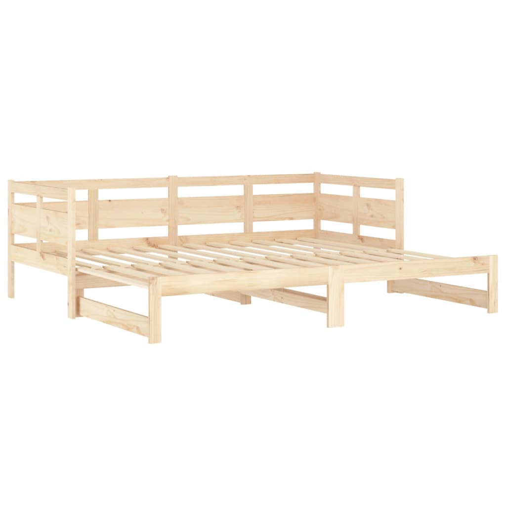Pull-Out Day Bed Without Mattress Solid Wood Pine 2X(90X200) Cm