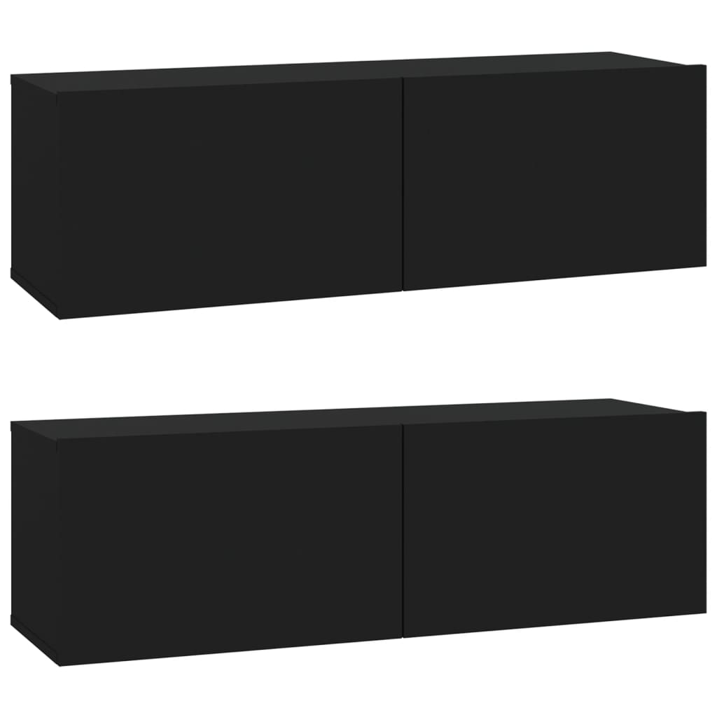 Wall Tv Cabinets 2 Pcs 100X30X30 Cm Engineered Wood