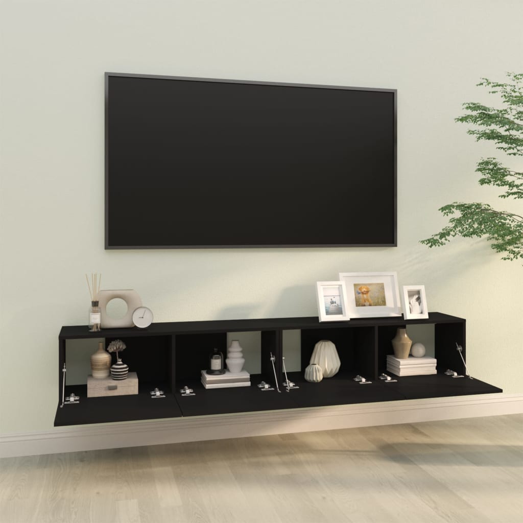 Wall Tv Cabinets 2 Pcs 100X30X30 Cm Engineered Wood