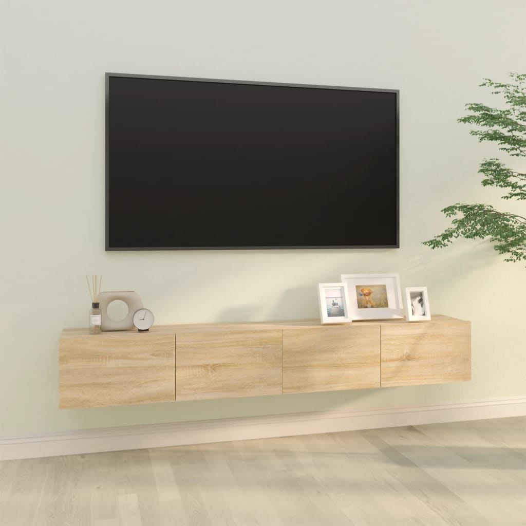 Wall Tv Cabinets 2 Pcs 100X30X30 Cm Engineered Wood