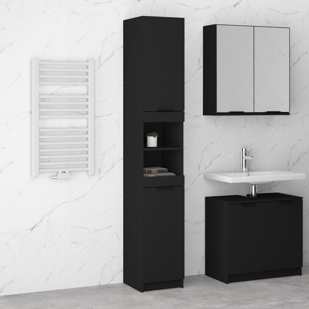Bathroom Cabinet 32X34X188.5 Cm Engineered Wood