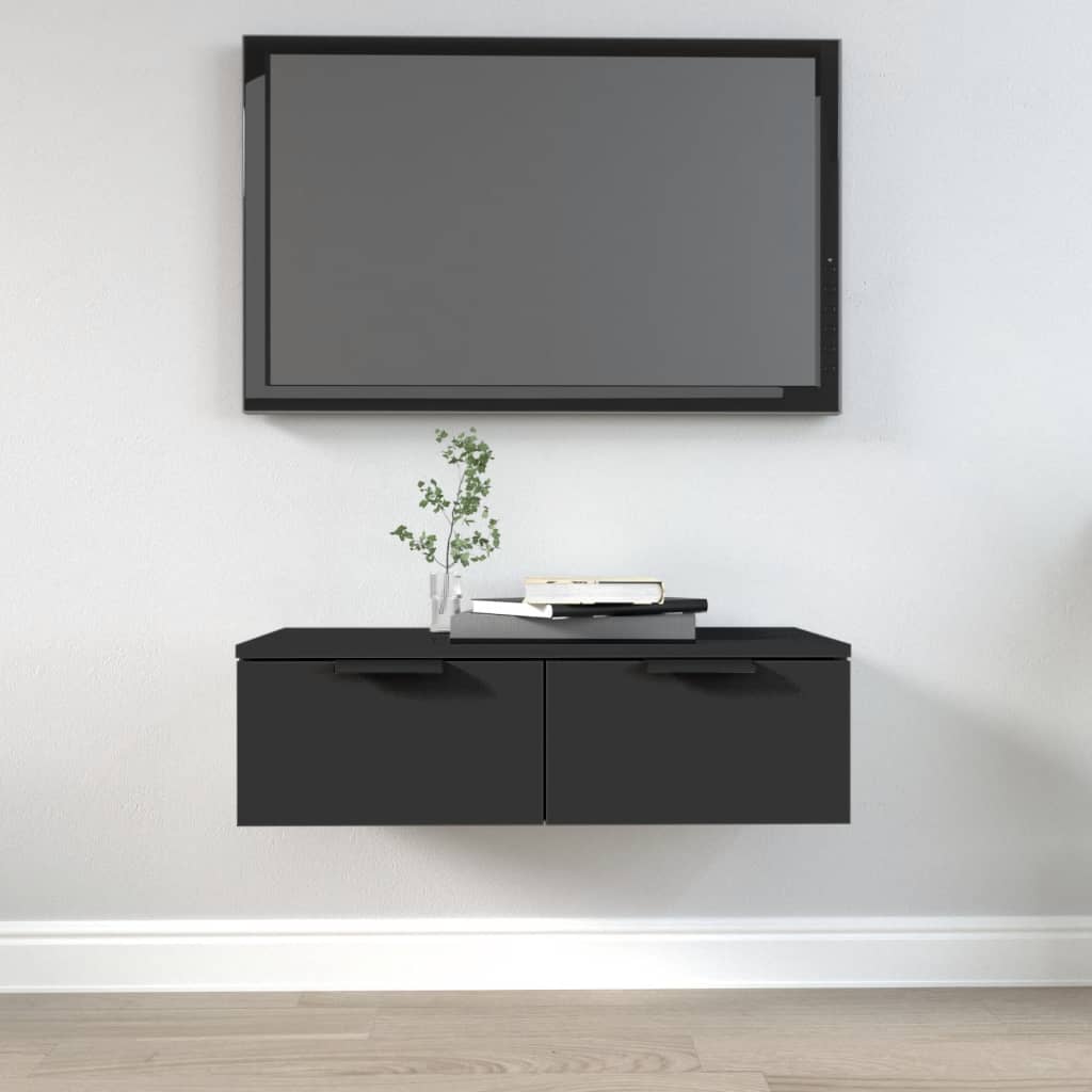Wall Cabinet Black 68X30X20 Cm Engineered Wood