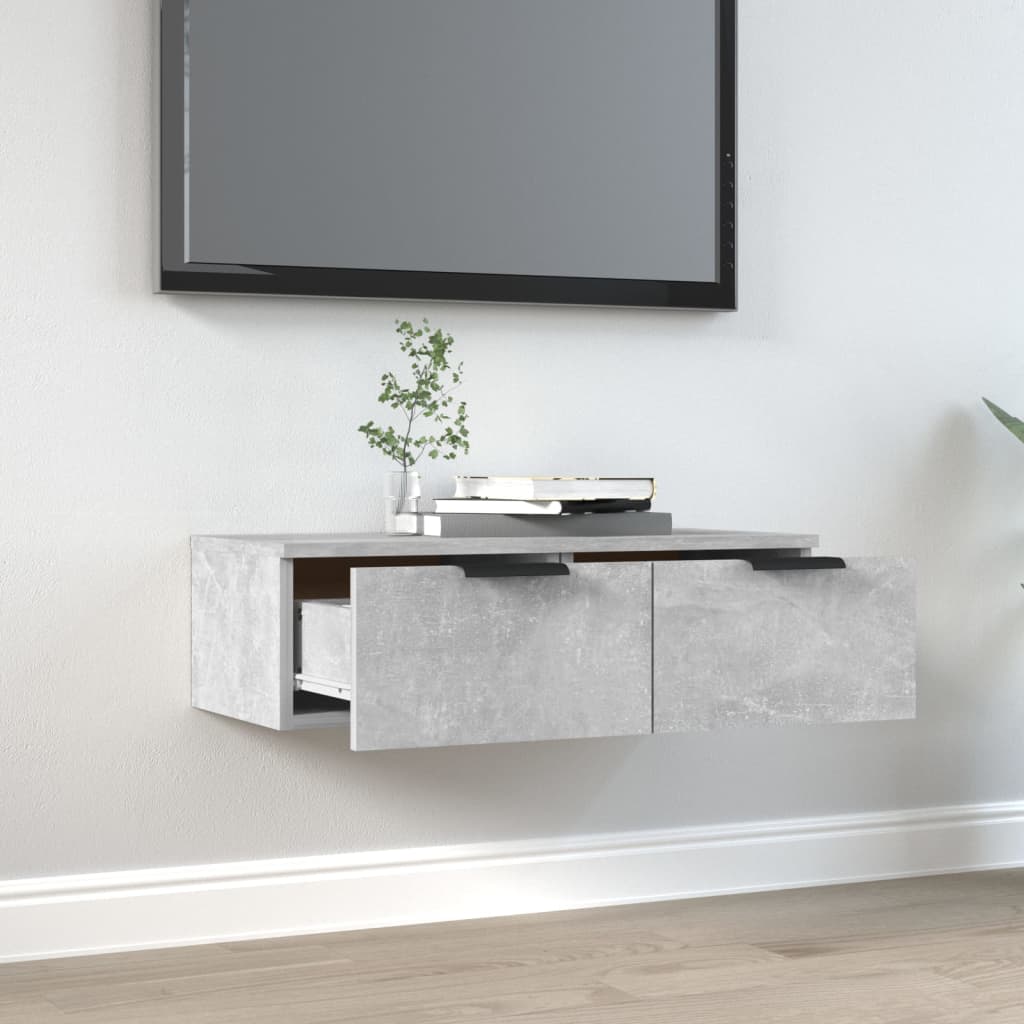 Wall Cabinet Concrete Grey 68X30X20 Cm Engineered Wood