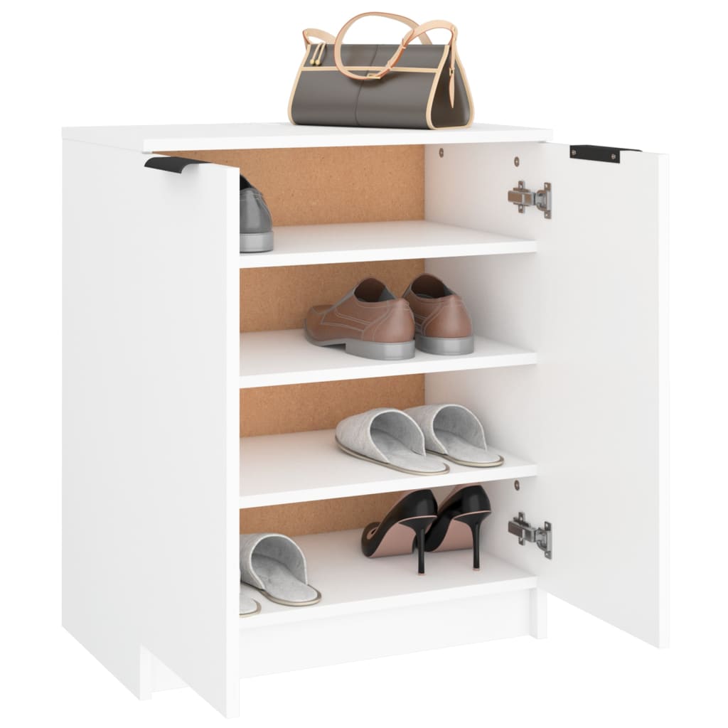 Shoe Cabinet White 59X35X70 Cm Engineered Wood