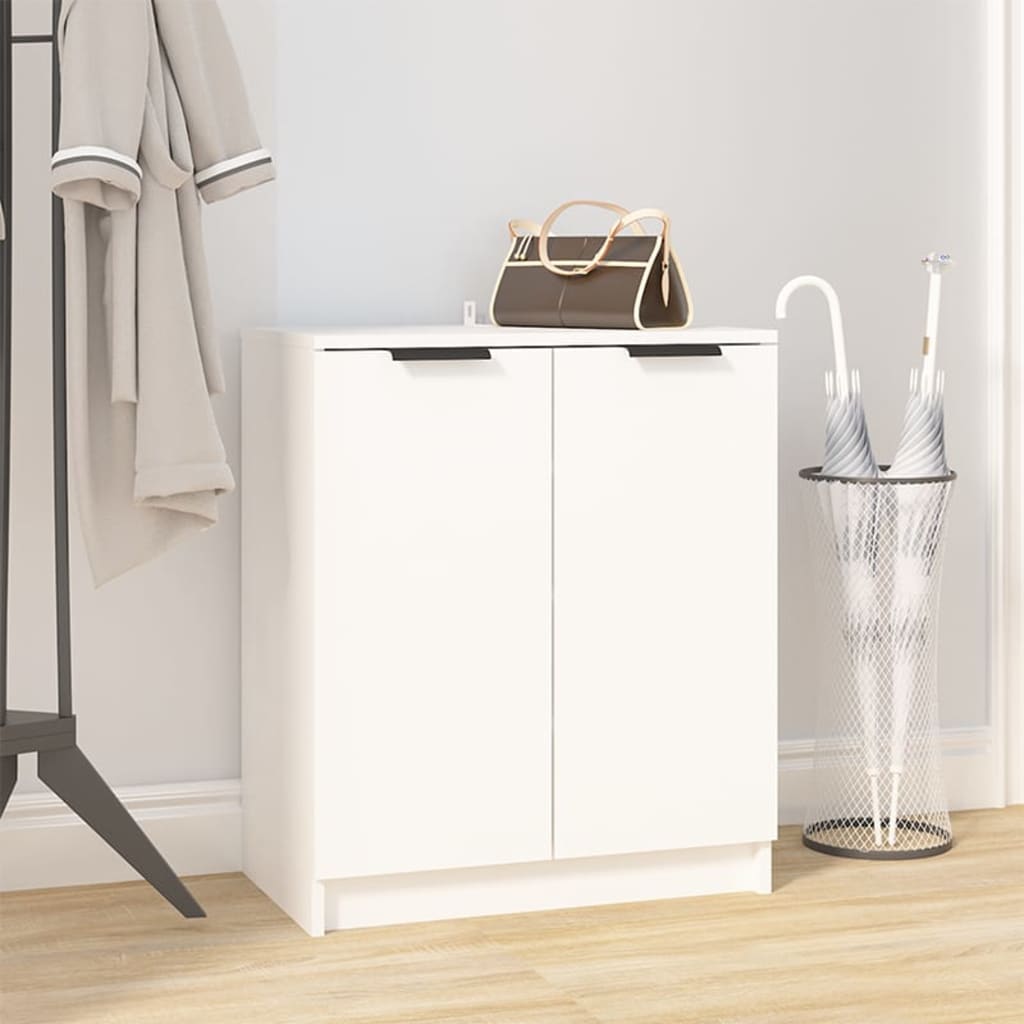 Shoe Cabinet White 59X35X70 Cm Engineered Wood