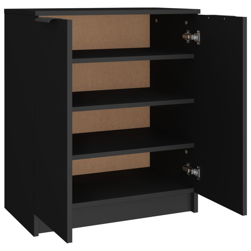 Shoe Cabinet Black 59X35X70 Cm Engineered Wood