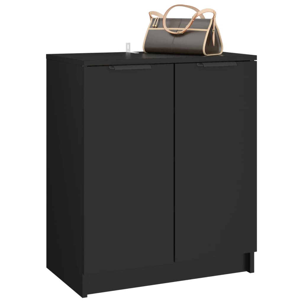 Shoe Cabinet Black 59X35X70 Cm Engineered Wood