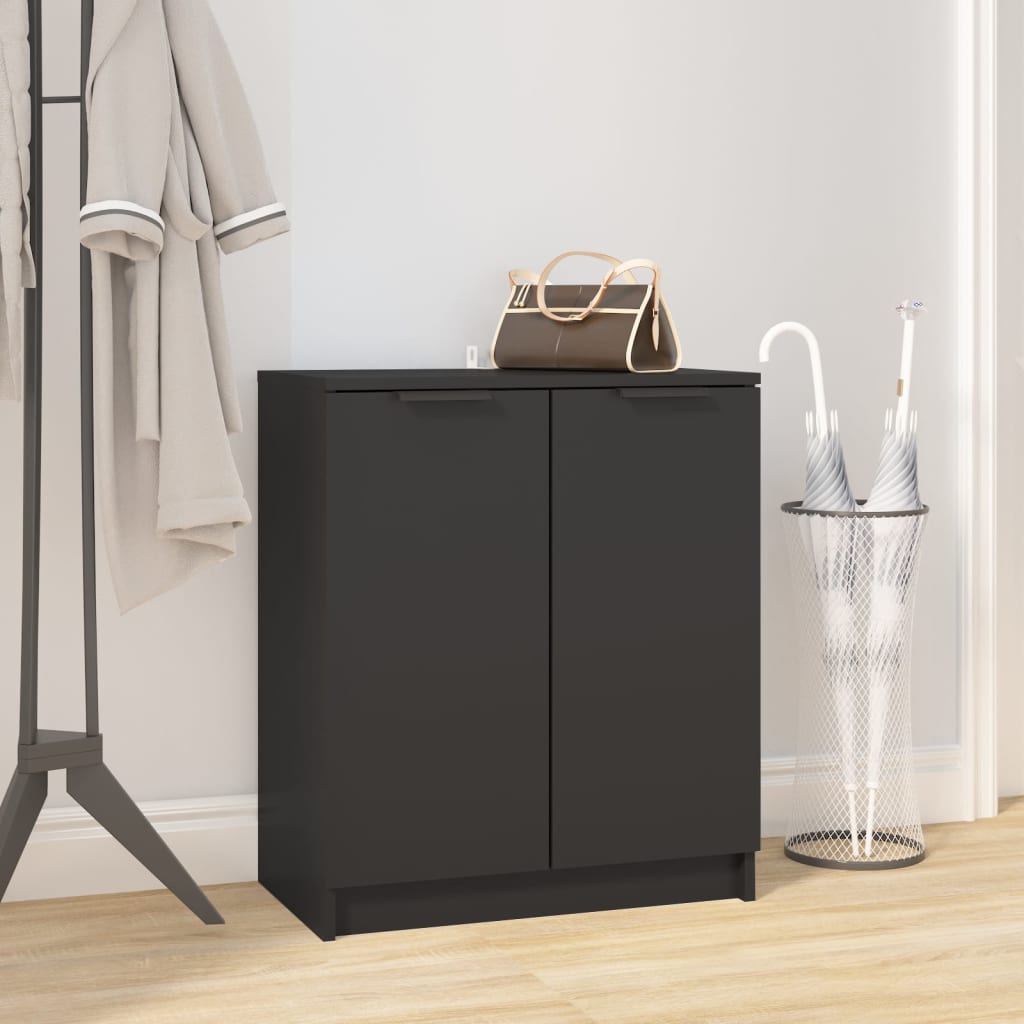 Shoe Cabinet Black 59X35X70 Cm Engineered Wood