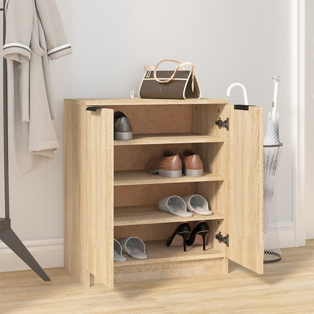 Shoe Cabinet Sonoma Oak 59X35X70 Cm Engineered Wood