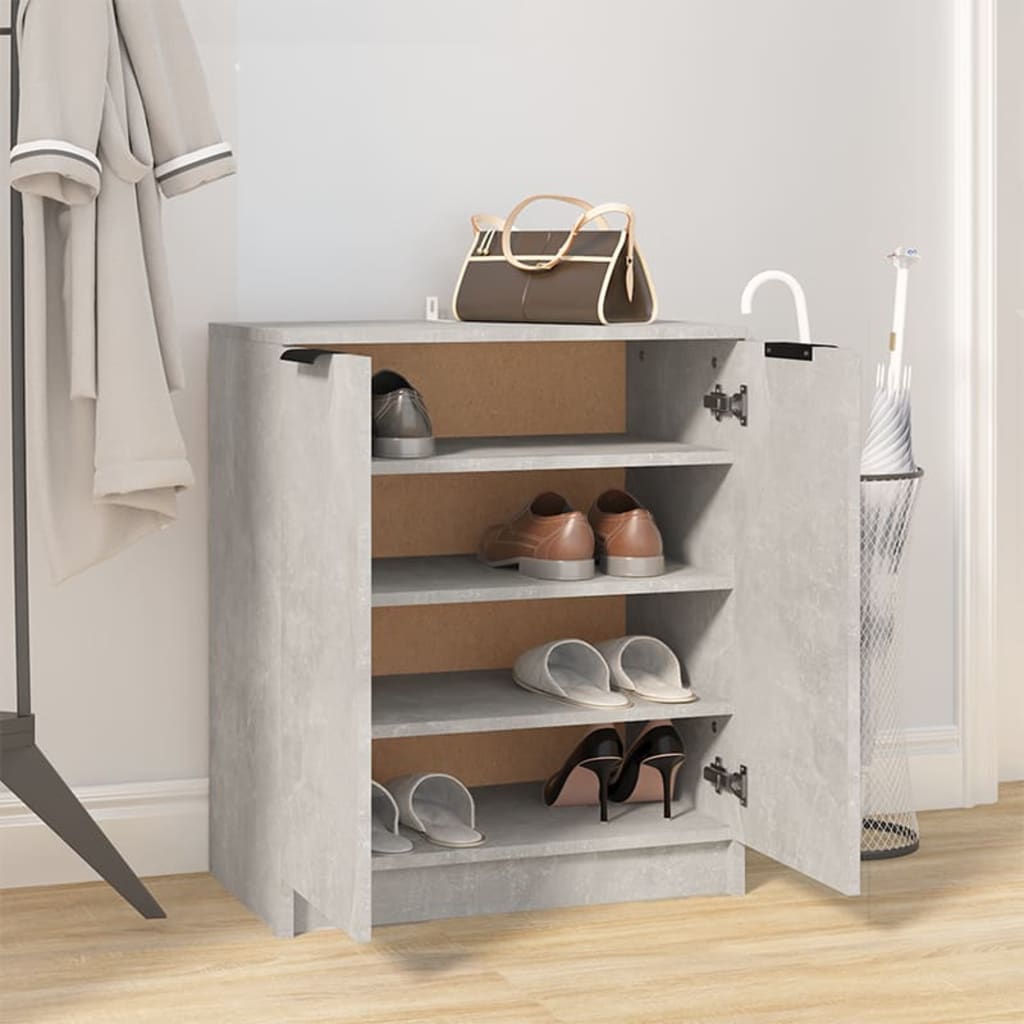 Shoe Cabinet Concrete Grey 59X35X70 Cm Engineered Wood