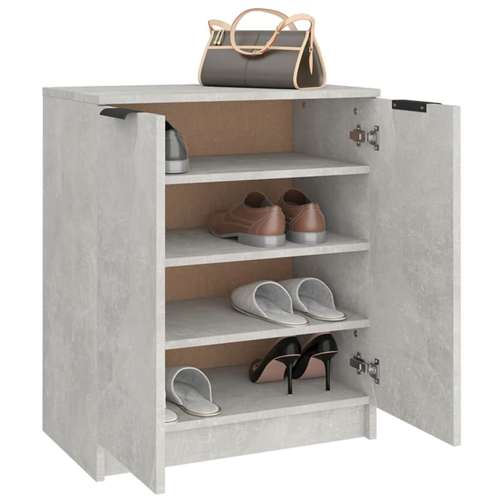 Shoe Cabinet Concrete Grey 59X35X70 Cm Engineered Wood