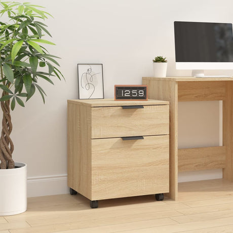 Mobile File Cabinet With Wheels 45X38X54 Cm Engineered Wood