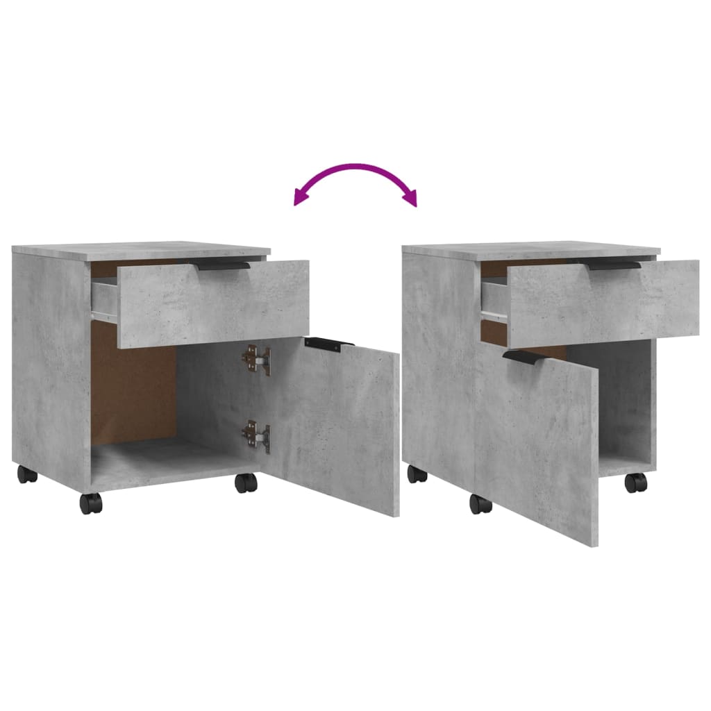 Mobile File Cabinet With Wheels 45X38X54 Cm Engineered Wood