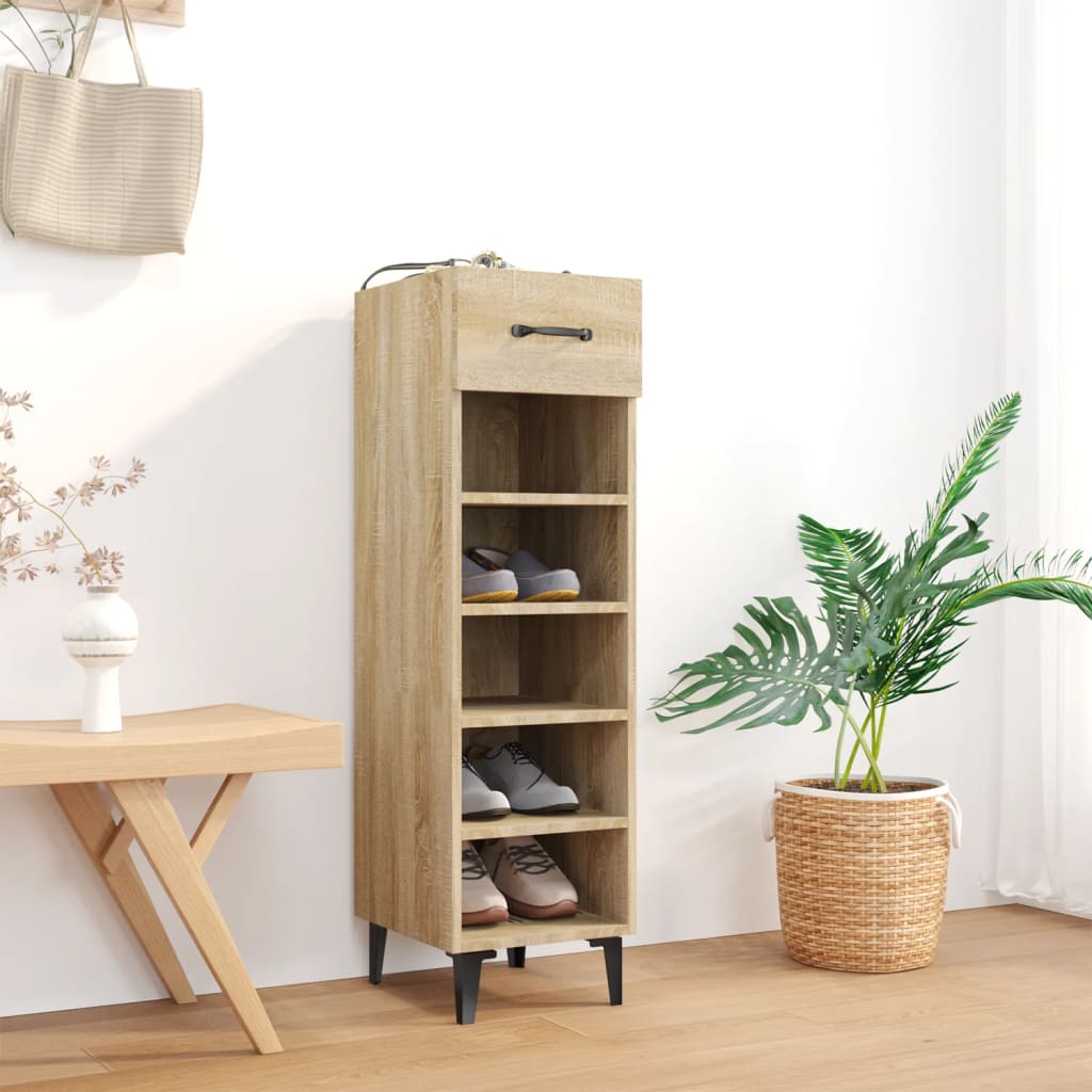 Shoe Cabinet 30X35X105 Cm Engineered Wood