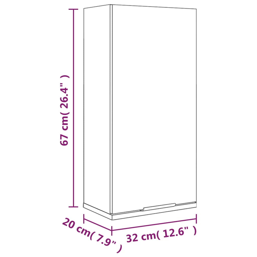 Wall-Mounted Bathroom Cabinet 32X20X67 Cm